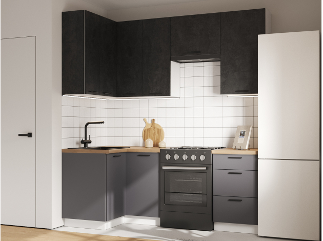 Высокий кухонный гарнитур Модус 210х100 см